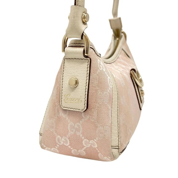 GUCCI Vintage GG Monogram Logo Abbey Shoulder Bag Pochette Pink Canvas [105938] - Picture 7 of 13